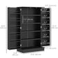 HOMCOM 41" Storage Cabinet, 2-Door Kitchen Pantry Cabinet with 5-tier Shelving, 12 Spice Racks and Adjustable Shelves, Grey