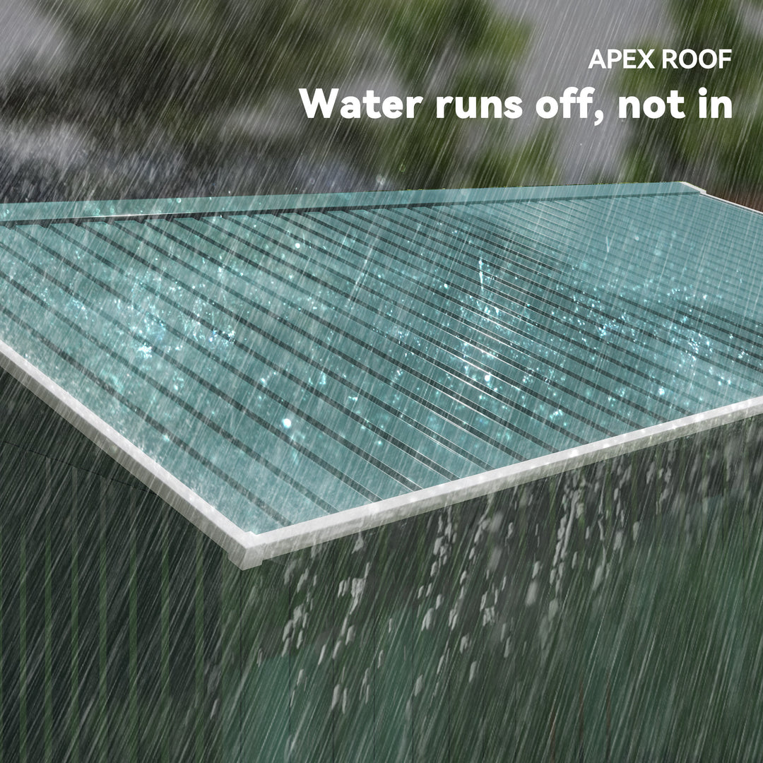 Outsunny 11' x 13'Garden Storage Shed w/ Foundation Kit Metal Tool Storage House w/ Double Doors Yellow