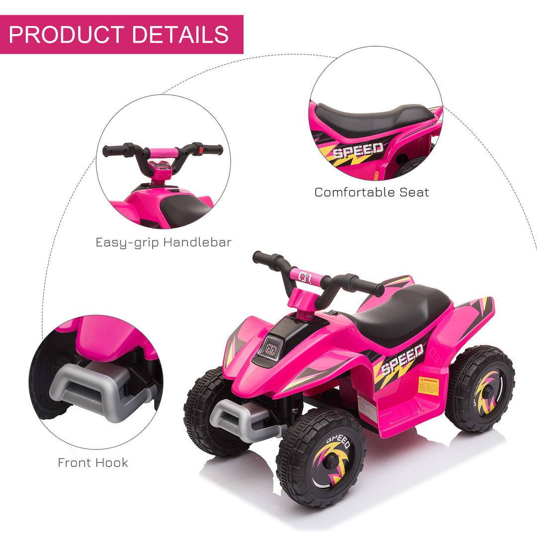 Aosom Kids Ride on ATV, 6V Battery Powered Quad Car with Forward, Reverse Switch, for Boys Girls 18-36 Months, Green