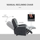 HOMCOM PU Leather Reclining Chair, Manual Recliner Chair for Living Room with Footrest, 2 Side Pockets, Steel Frame, Black