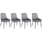 HOMCOM Upholstered Kitchen Chairs, Modern Dining Chairs Set of 2 with Diamond Tufting and Steel Legs for Dining Room, Black