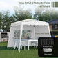 Outsunny Pop Up Canopy Tent with 2 Sidewalls, UV50+ Tents for Parties, Height Adjustable, with Carry Bag and Slant Legs, for Outdoor, Garden, Patio, 8 x 8ft Top / 9.5 x 9.5ft Base