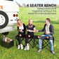 Outsunny Portable 6-Seater Folding Camping Chair, Team Bench Chair with Carry Bag for Soccer Football Team, No Assembly