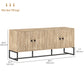 HOMCOM Sideboard Buffet Cabinet with 2 Adjustable Shelves and Steel Base, TV Stand, Coffee Bar Cabinet for Living Room, Oak