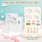 Qaba Kids Kitchen Play Cooking Toy Set for Children with Drinking Fountain, Microwave, Accessories, White