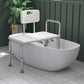 HOMCOM Bath Chair with Back, Adjustable Height Non-slip Shower Stool Bench Tool-Free Assembly Bathroom Aids, White