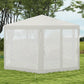 Outsunny Î¦13' Hexagon Party Tent Patio Gazebo Outdoor Activity Event Canopy Quick Sun Shelter Pavilion with Netting Mesh Sidewall Cream White