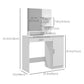 HOMCOM Dressing Table, Vanity Table with Mirror, Drawer and Storage Shelves for Bedroom, 35.4" x 15" x 54.3", White