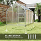 Outsunny 6' x 10' x 6.6' Polycarbonate Greenhouse, Walk-In Green House Kit Garden, Plants Grow, Galvanized Sheet Aluminum Frame with Rain Gutter, Vents and Sliding Door, Green