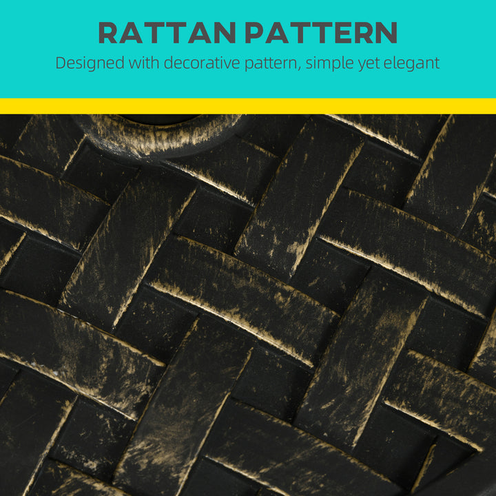 Outsunny 40lbs. Concrete Umbrella Base with Rattan Effect, Heavy Duty Parasol Stand for Outdoor Patio Umbrella, Bronze