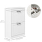 HOMCOM Shoe Storage Cabinet with 2 Flip Drawers and Adjustable Shelves, Narrow Shoe Cabinet for 10 Pairs of Shoes, Black