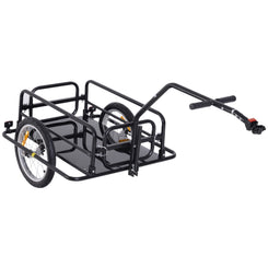 Aosom Folding Bicycle Cargo Trailer Utility Bike Cart Carrier Garden Patio Tool with Hitch Black