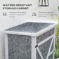 Outsunny 29.9"x21.7"x45.3" Garden Storage Shed with Asphalt Roof, Outdoor Storage Cabinet w/ Shelves, Grey