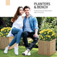 Outsunny Garden Planter with Raised Garden Bed Bench for Patio Park, 69.25" x 15" x 15.75", Natural