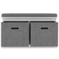 HOMCOM Shoe Storage Bench with Seat, Entryway Bench Seat with Cushion, 2 Fabric Drawers for Hallway, White