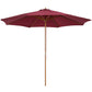 Outsunny 10' x 8' Bamboo Wooden Round Market Patio Sun Umbrella Garden Parasol Outdoor Sunshade Canopy, White