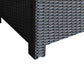 Outsunny Outdoor PE Rattan Wicker Table, Patio Garden Side Table w/Glass Top for Patio, Balcony, Mixed Grey
