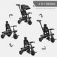 Qaba Tricycle for Toddler 4 in 1 Kids Trike with Reversible Adjustable Seat, Baby Push Bike with Removable Handle, Canopy, Belt Storage Brake Clutch for 1-5 Years, Red