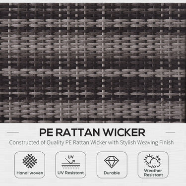 Outsunny 7 Pieces Outdoor Rattan Furniture Set, Patio Wicker Sectional Conversation Sofa Set w/ Cushions & Coffee Table