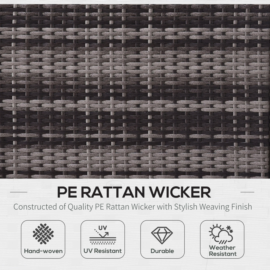 Outsunny 7 Pieces Outdoor Rattan Furniture Set, Patio Wicker Sectional Conversation Sofa Set w/ Cushions & Coffee Table