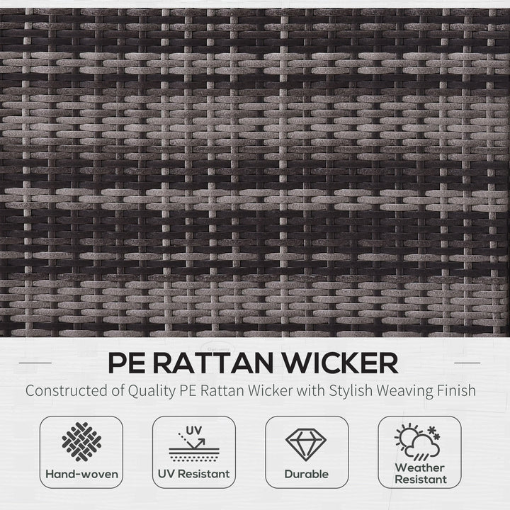 Outsunny 7 Pieces Outdoor Rattan Furniture Set, Patio Wicker Sectional Conversation Sofa Set w/ Cushions & Coffee Table