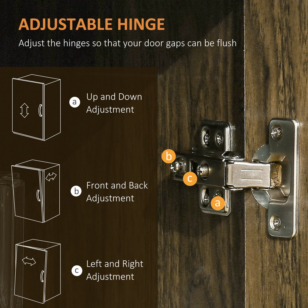 HOMCOM Microwave Cart on Wheels Utility Trolley Storage Sideboard Bookcase with 2-door Cabinet, White Oak
