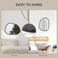 HOMCOM 36" Round Mirror, Bathroom Wall Mirror with Metal Frame, Decorative Vanity Mirror for Living Room, Bedroom, Black