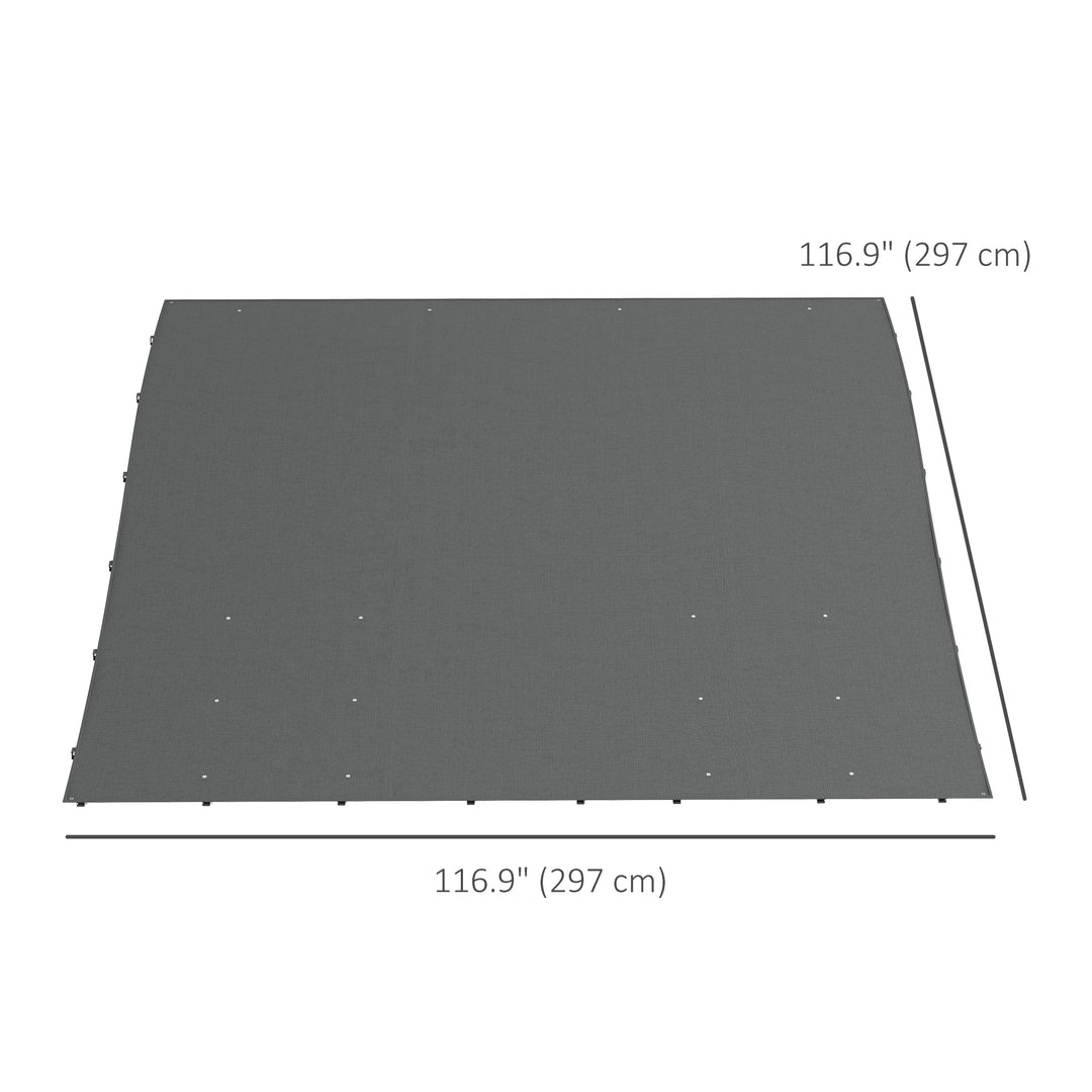 Pergola Canopy Replacement, Pergola Shade Cover for 10' x 10' Pergola (Outsunny 84C-038 Series), Dark Grey