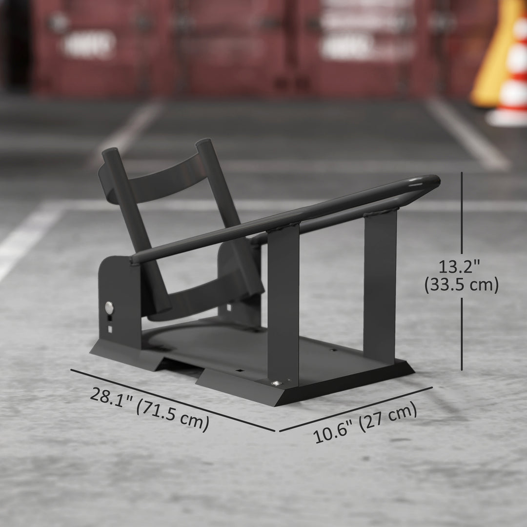 HOMCOM Motorcycle Wheel Chock, 1800 lbs Capacity Heavy Duty Steel Motorcycle Front Wheel Stand for 15"-21" Wheels, Black