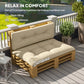 Outsunny 2-Piece Pallet Cushion Set, Outdoor 3.9" Thick Replacement Pallet Sofa Cushions, Tufted Replacement Pads for Garden Patio, Beige