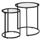 HOMCOM Set of 2 Nesting Coffee Tables with Metal Base, Round Side Table with Tempered Glass Tabletop for Living Room, Bedroom, Gold