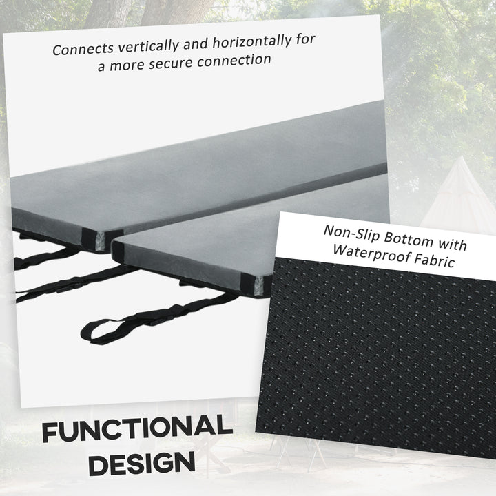 Outsunny Camping Mat, Sleeping Mat, Memory Foam Sleeping Pad, 2.8'' Thick Portable Roll Up Camping Mattress Sleeping Pad & Floor Mattress, Cot Mat Pad with Travel Bag, Grey