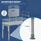 HOMCOM Bath Chair with Back, Adjustable Height Non-slip Shower Stool Bench Tool-Free Assembly Bathroom Aids, White