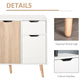 HOMCOM 35" Sideboard Storage Cabinet with Drawer, White and Grey