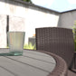 Outsunny 3 Pieces Patio Bar Set, Rattan Bistro Table and Chairs, Outdoor Conversation Furniture Set with Ice Bucket, Dark Brown