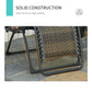 Outsunny Wicker Folding Lounge Chair with Adjustable Backrest, Rattan Recliner Chair with Headrest & Side Table Tray, Grey