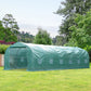 Outsunny 26' x 10' x 7' Large Steeple Walk-in Greenhouse Outdoor Garden Plant Seed Tunnel Grow Tent Steel Frame, Green