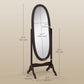 HOMCOM Floor Standing Mirror Full Length Mirror with Adjustable Angle Oval Frame for Dressing Room Bedroom Living Room White