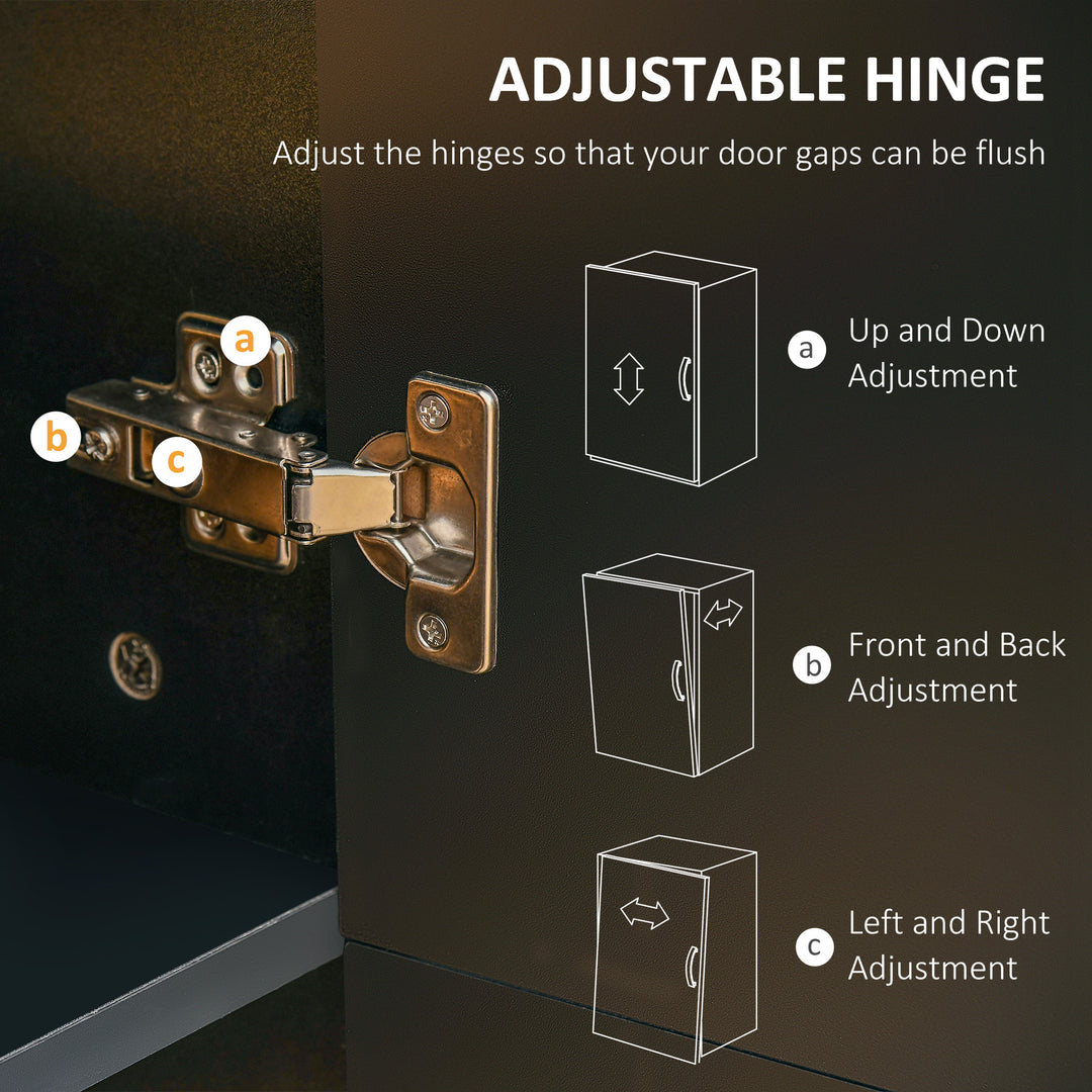 HOMCOM 71" Freestanding Kitchen Pantry Cabinet, Storage Cabinet with 4 Hinged Doors and Adjustable Shelves, White