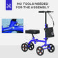 HOMCOM Steerable Knee Walker, Foldable Knee Scooter with Dual Braking System, Adjustable Height, Crutch Alternative, Red