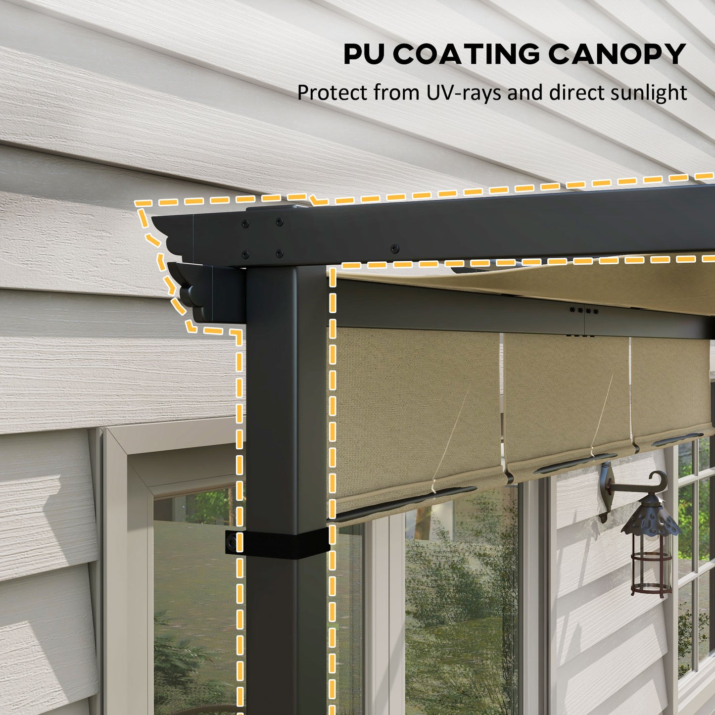 Outsunny 10' x 10' Metal Pergola, Outdoor Pergola with Retractable Canopy, for Garden, Patio, Backyard, Deck
