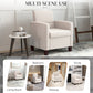 HOMCOM Fabric Accent Chair, Modern Armchair with Seat Cushion and Non-Slip Pads for Living Room, Bedroom, Light Brown