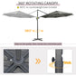 Outsunny 9.6' Cantilever Patio Umbrella Outdoor Hanging Offset Umbrella, Cross Base, 360Â° Rotation Aluminum Poles, Grey