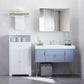 HOMCOM Bathroom Mirror Cabinet, Wall-Mounted Storage Organizer with Double Doors, Adjustable Shelf, Light Lilac