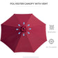 Outsunny 10' x 8' Round Market Umbrella, Patio Umbrella with Crank Handle and Tilt, Outdoor Parasol for Garden, Bench, Lawn, Wine Red