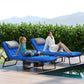 Outsunny 2-Piece Folding Lounge Chairs with Adjustable Backrest, Tanning Chair with Cushion, Side Pocket, Headrest, Grey