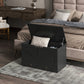 HOMCOM 31.5 Inches Storage Chest, Storage Trunk with 2 Safety Hinges, Wooden Box for Living Room, Black Wood Grain