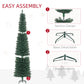 HOMCOM 6FT Artificial Christmas Tree Xmas Pencil Tree Holiday Home Indoor Decoration with Foldable Black Stand for Party, Green