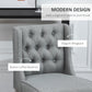 HOMCOM Set of 2 40Inch Button Tufted Bar stools High Counter Dining Height Chairs Grey
