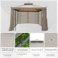 Outsunny 10' x 10' Steel Outdoor Patio Gazebo Canopy with Removable Mesh Curtains, Display Shelves, & Steel Frame, Grey